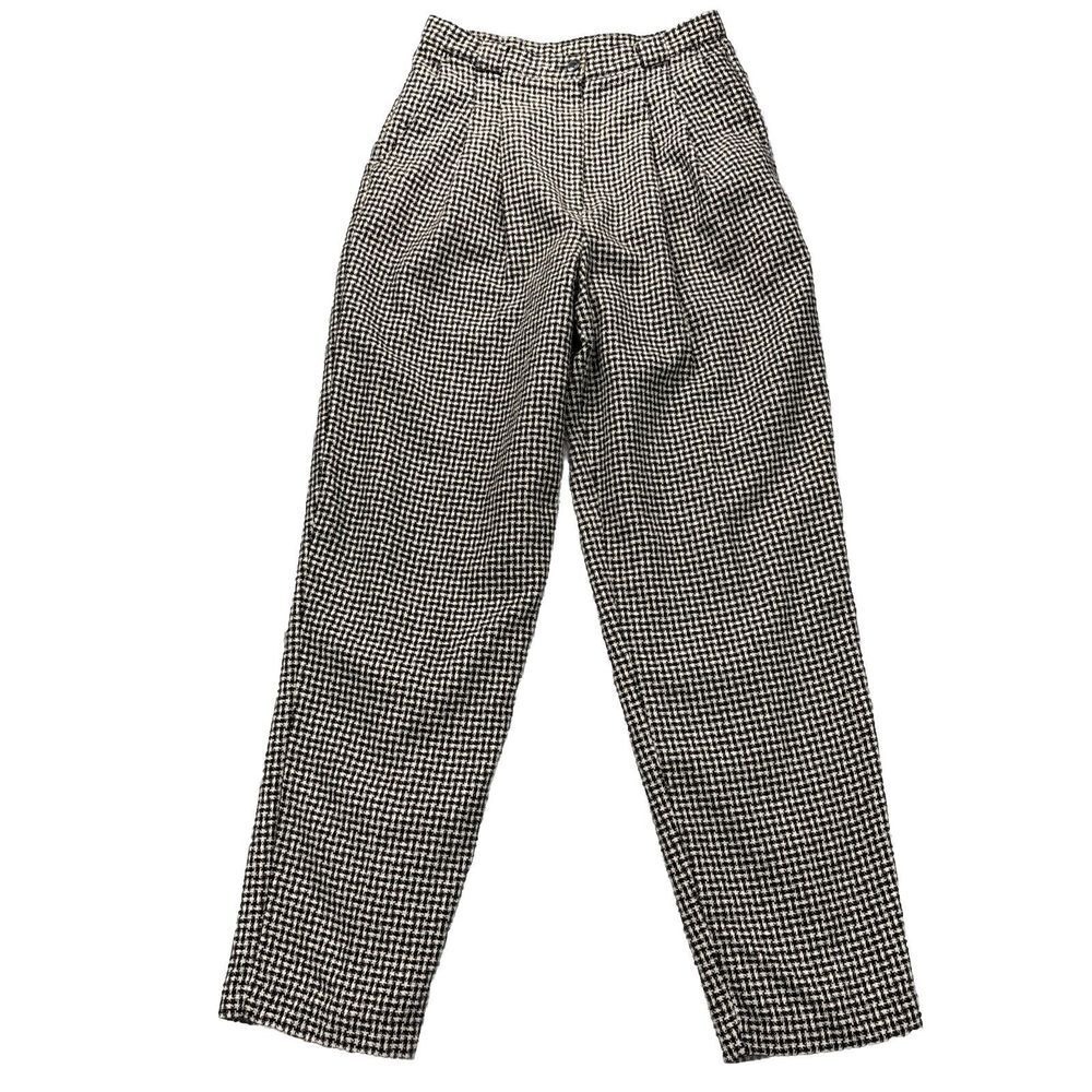 VTG Norton McNaughton Dress Pants Womens 10 Wool Blend Lined Houndstooth Career